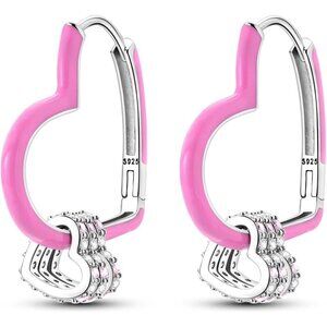 925 Sterling Silver Earrings Hoops With Cubic Zirconia Hypoallergenic Jewelry